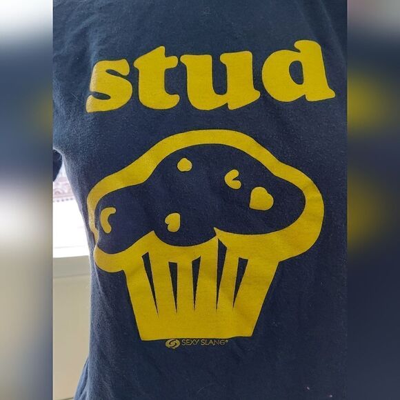 Sexy Slang Graphic T-shirt "Stud Muffin" Size S/M/L - Picture 2 of 8